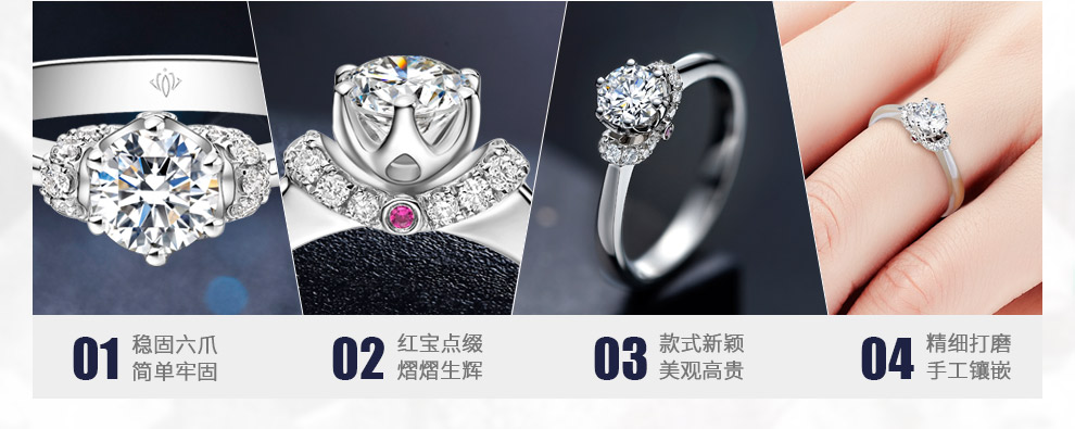 爱守护-公主/18K白金钻戒 1克拉/I-J色/SI净度 国检