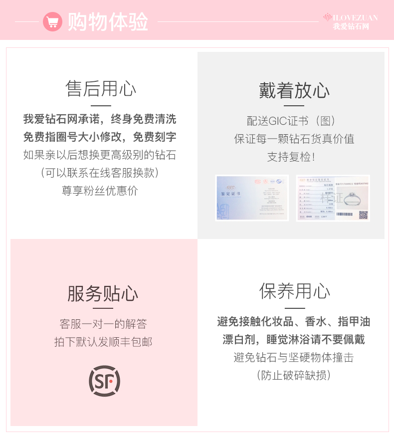 天使之吻II/18K白金钻戒 1克拉/I-J色/SI净度 国检